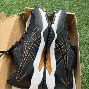 Asics Black and Gold Athletic Shoes